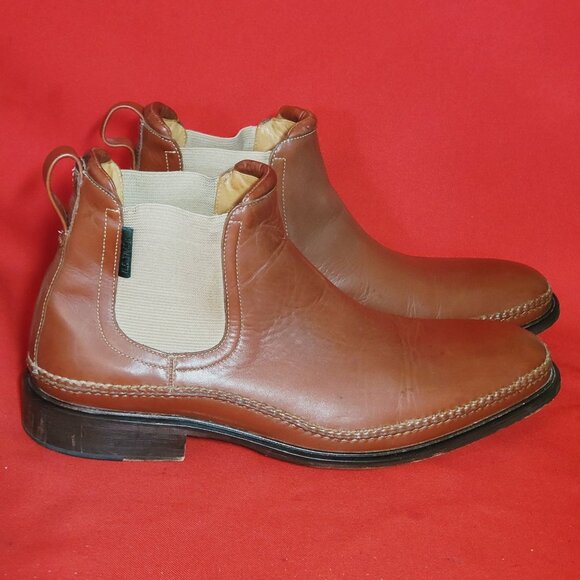 HS Trask Mens Brown Leather Chelsea Ankle  Boots Size 12M - Picture 12 of 15